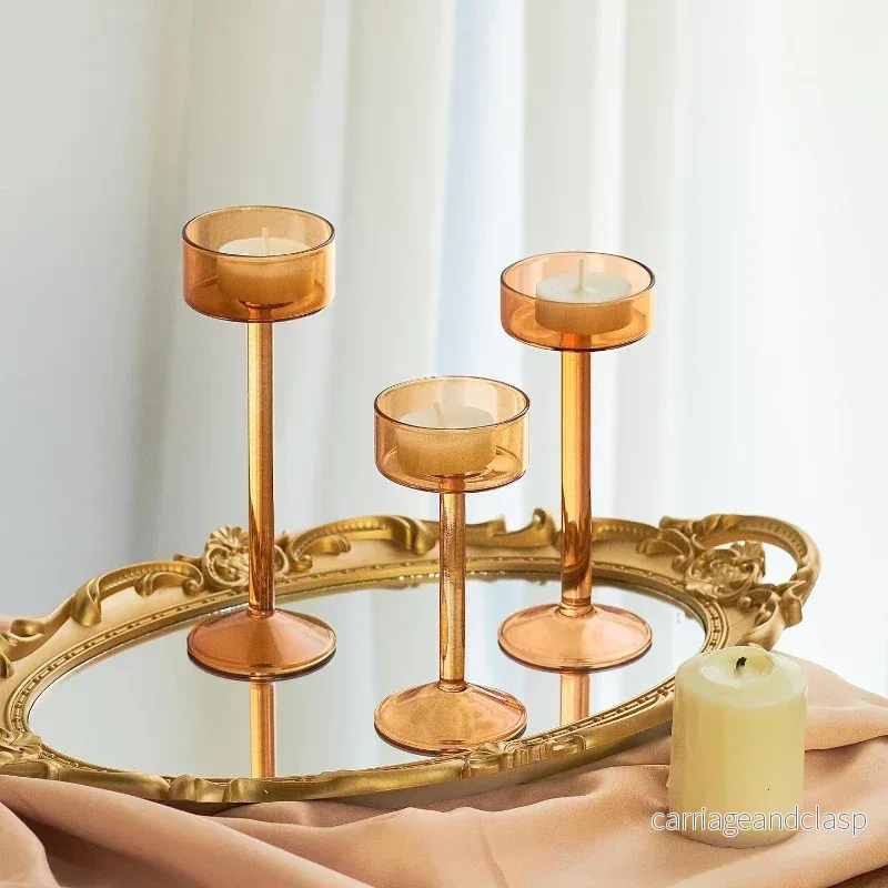 3-delars värmeljusglas ljushållare set | Veska 3-delars värmeljusglas ljushållare set | Veska
