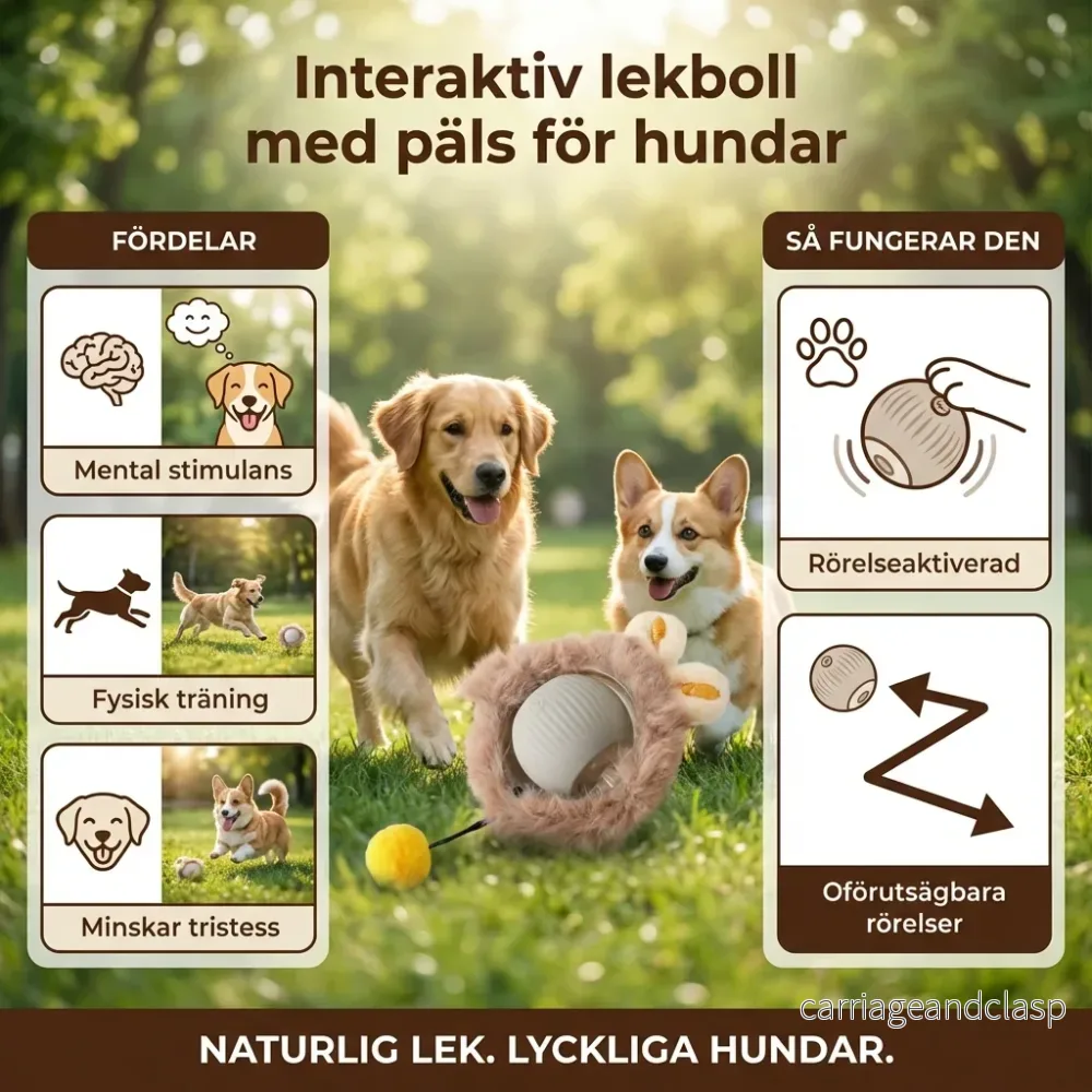Interaktiv lekboll med päls för hundar - Bild 3