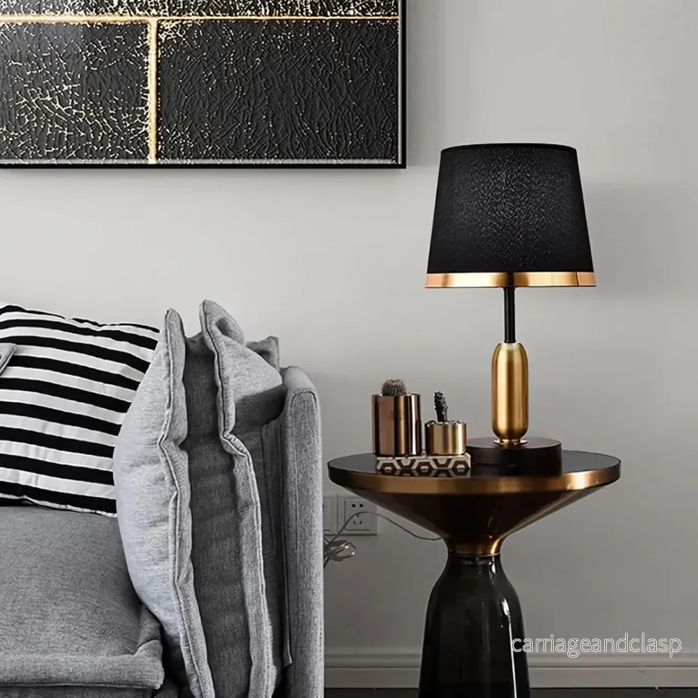 Lumivara Modern Svart Tyg Bordslampa – Elegant Hemljus | Veska - Bild 2