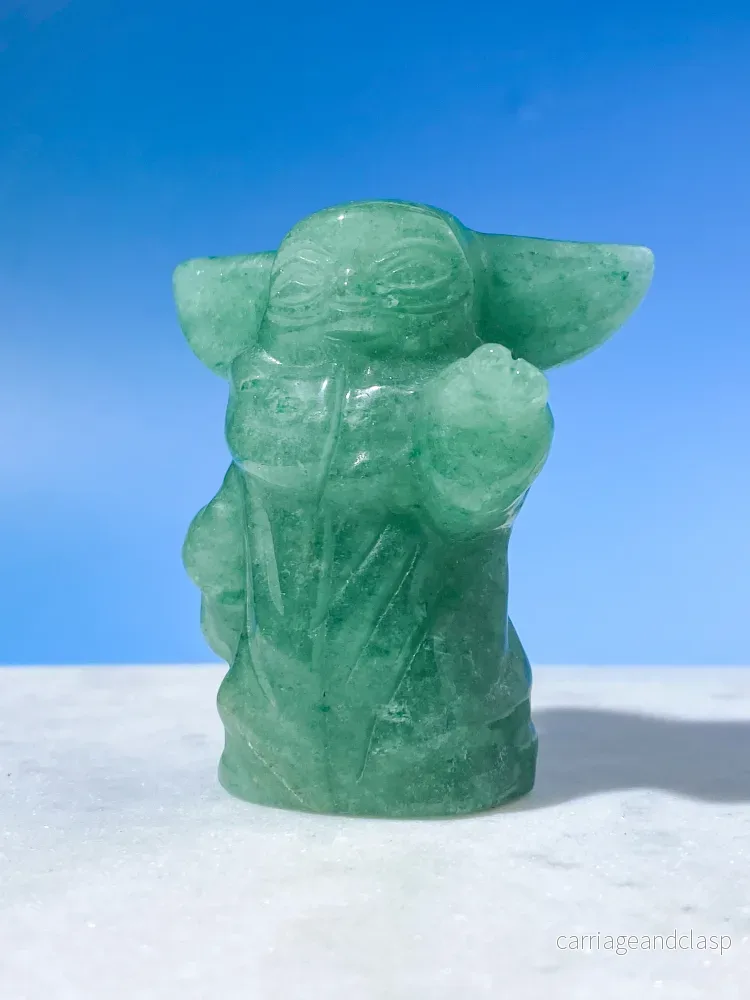 Grön Aventurin Yoda Stor - Bild 3