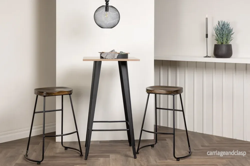 Tempe & Ozark Barbord + Barstolar Svart