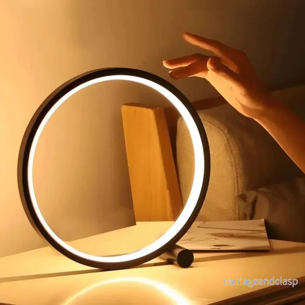 Dimbar LED Touch Rund Bordslya för Kreativa Utrymmen | Veska - Bild 3