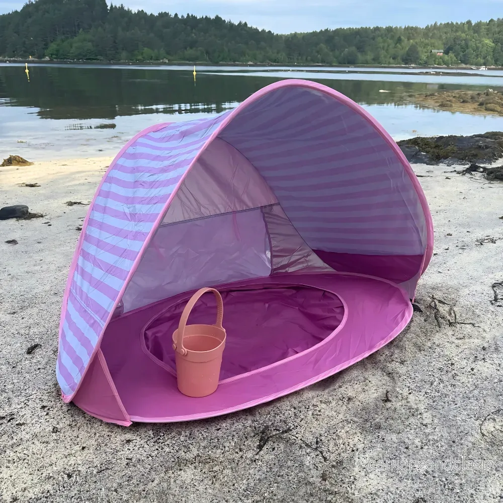 Popup strandtält med inbyggd plaskpool, rosa - Bild 2