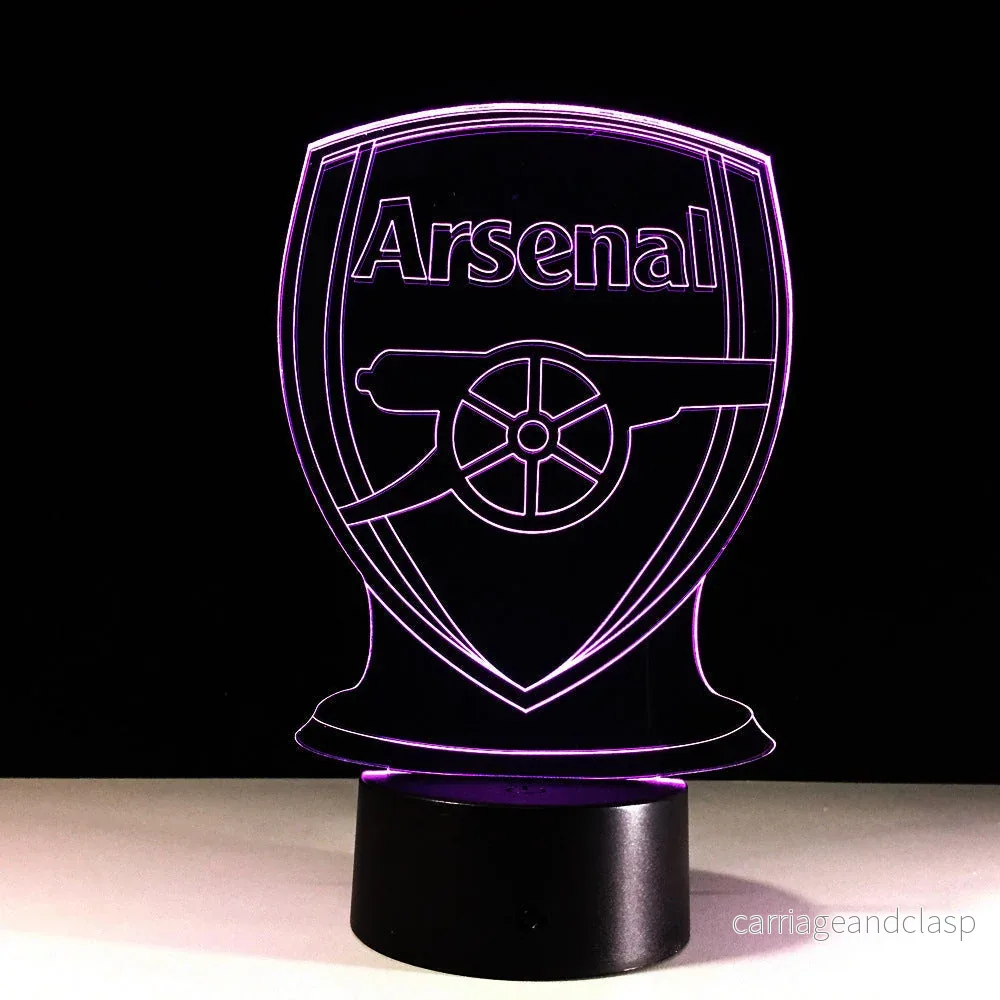 Fotboll Arsenal 3D Optisk Illusionslampa | Veska - Bild 2