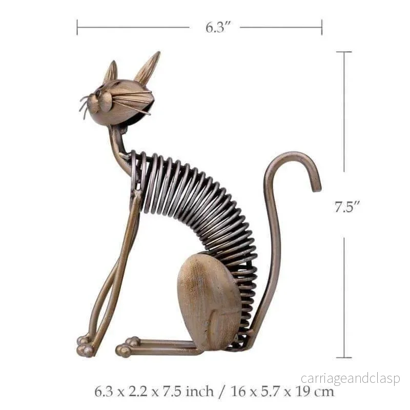 Konst Dekoration Järn Metall Katt Formad Hantverk Figur | Veska - Bild 2