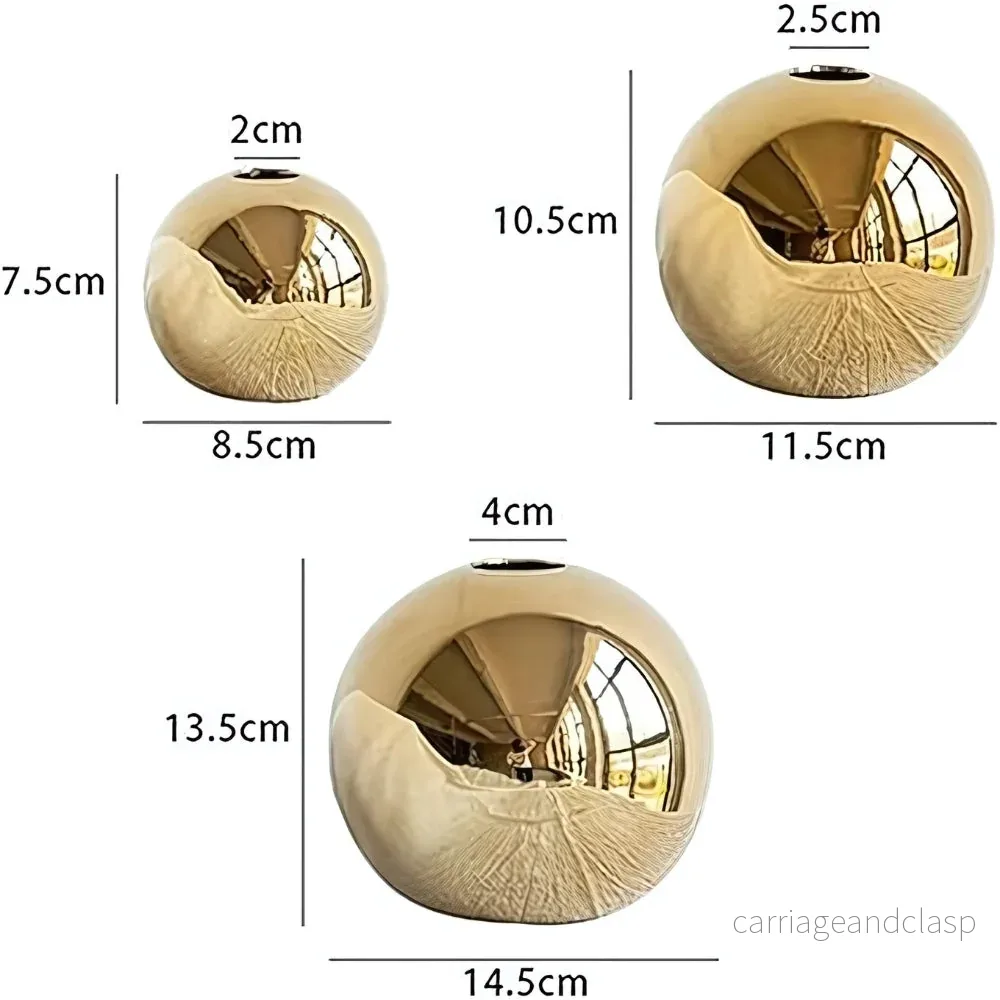 Opulent Golden Ball Vase Collection | Veska - Bild 3