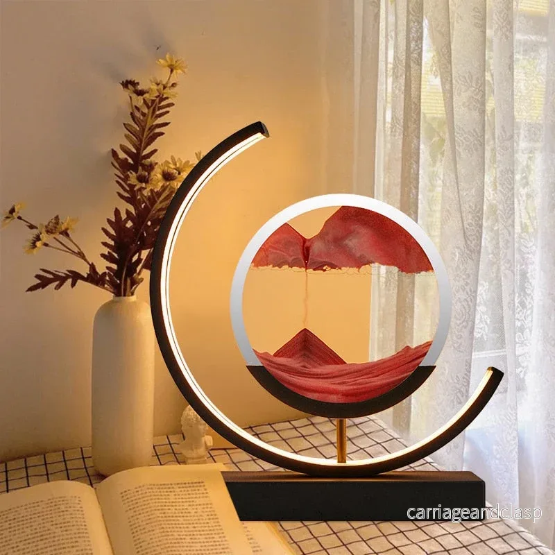 Sandbordslampa | Avkopplande sandlandskap design | Perfekt för heminredning och avslappningsutrymmen | Veska - Bild 3