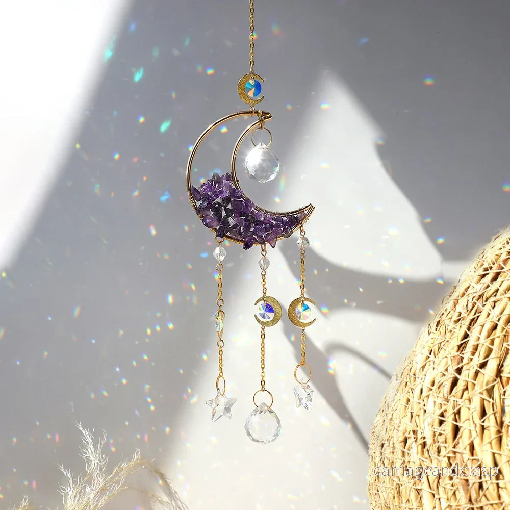 Crystal Sun Catcher Moon Decor | Veska Crystal Sun Catcher Moon Decor | Veska