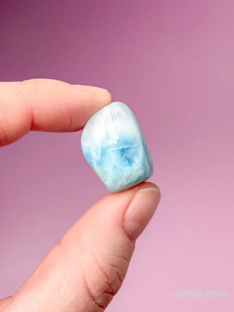 Larimar Pocket Stone Polished (nr 31) Exklusiv kvalitet