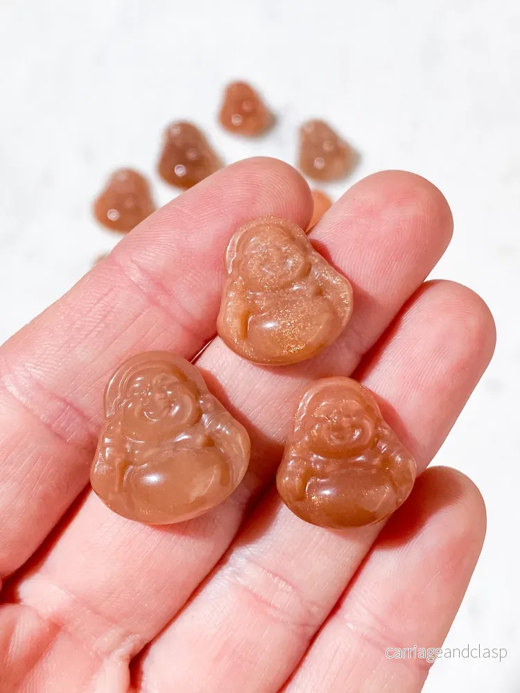 Persika Månsten Med Solsten Mini Buddha - Bild 2