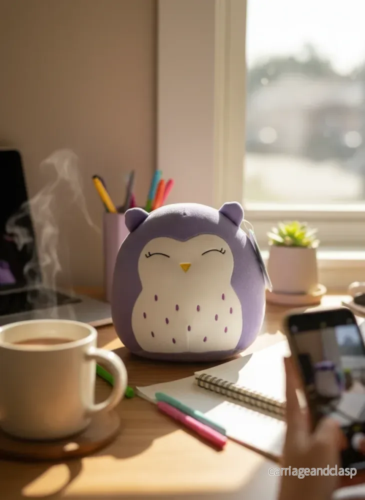 Mjukisdjur Uggla Lila - Kawaii Plushie - Bild 2