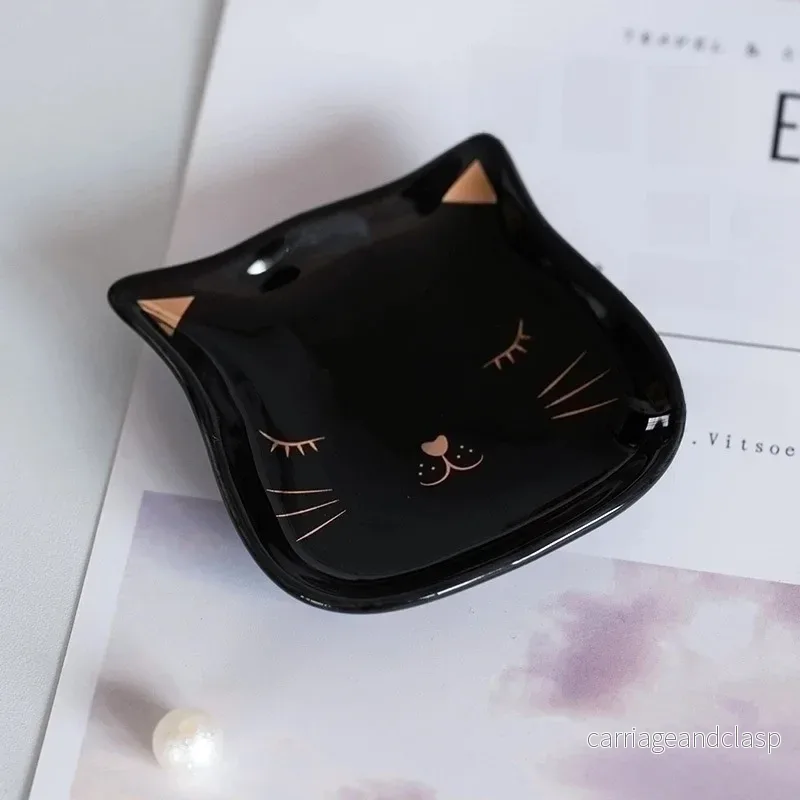Porslinsfat svart katt – Smyckesförvaring eller kawaii godisskål Porslinsfat svart katt – Smyckesförvaring eller kawaii godisskål