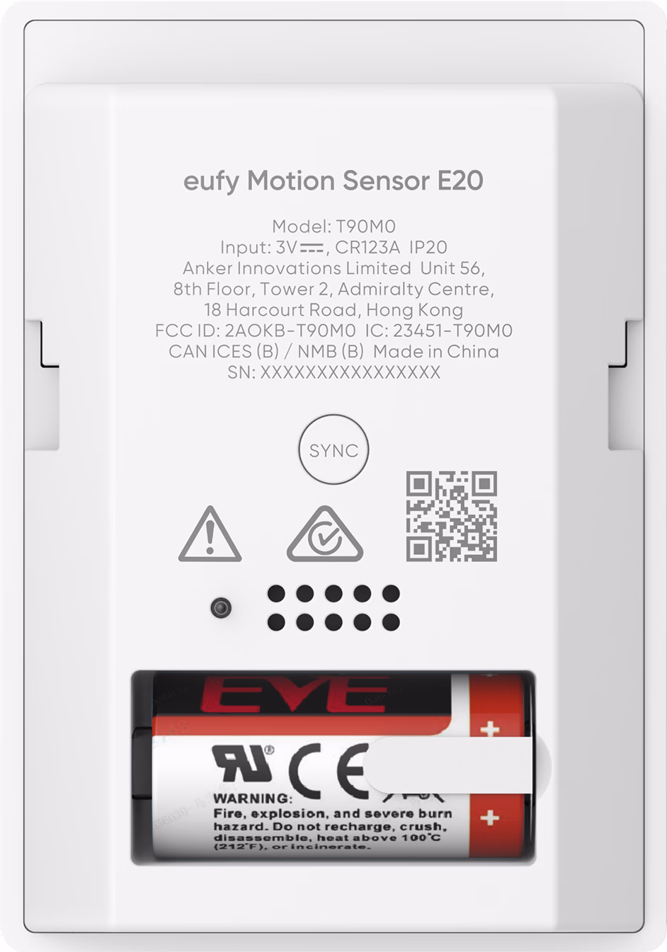 Eufy rörelsedetektor E20 trådlös husdjursvänlig väggmonterad vit - Bild 3