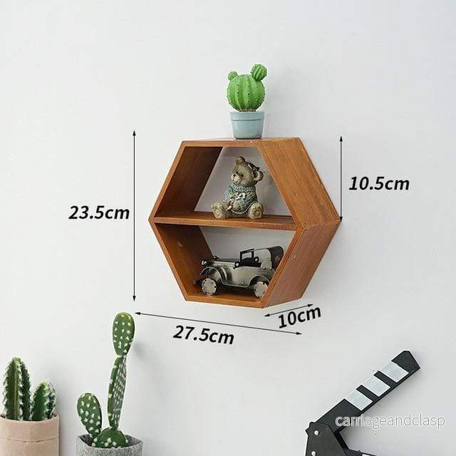 Hexagon Formad Trähylla | Veska Hexagon Formad Trähylla | Veska