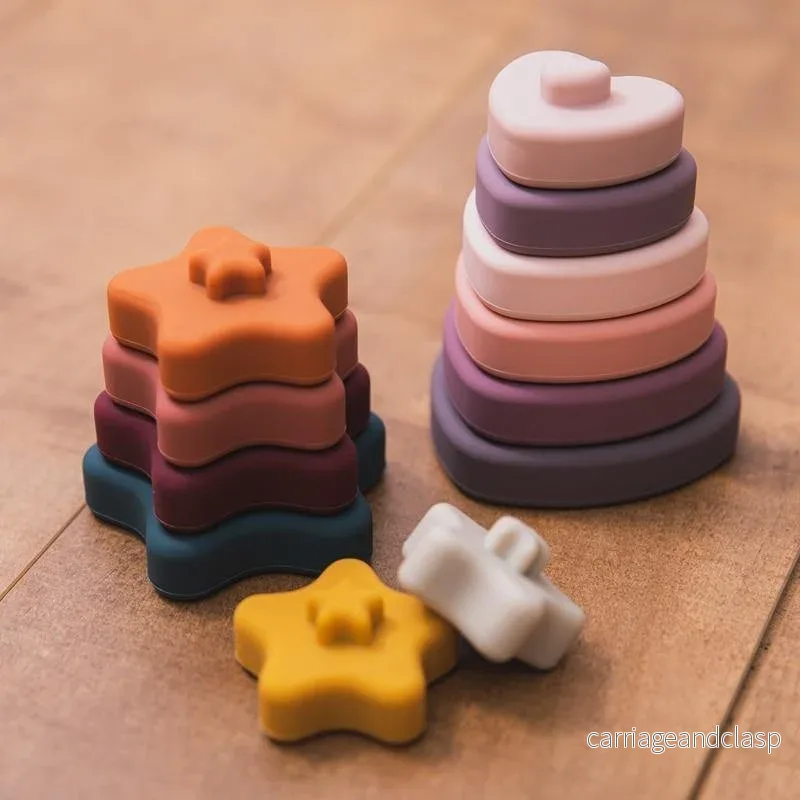 Baby Silikon Byggnads Stapel Smart Blockspel | Veska - Bild 2