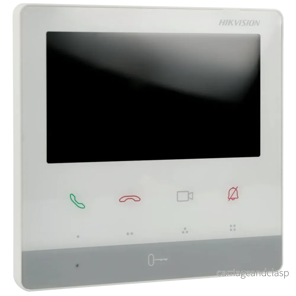 Hikvision DS-KH7100EY-E2-W, 2-tråds modulär intercom, monitor för inomhusstation