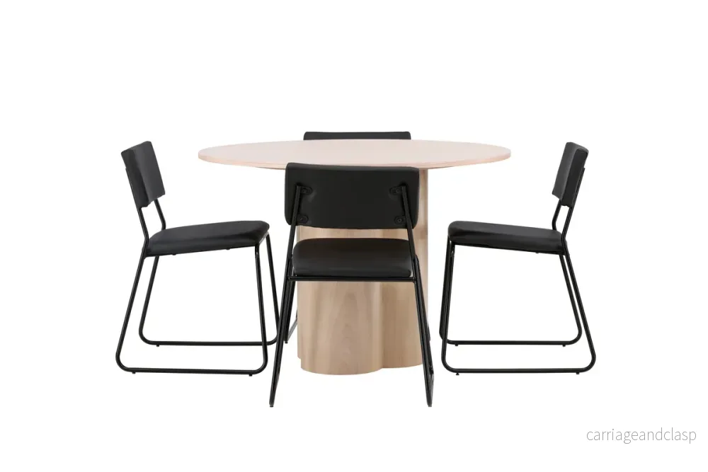Kenth & Olivia Matgrupp Svart/Vitputsad - Bild 3