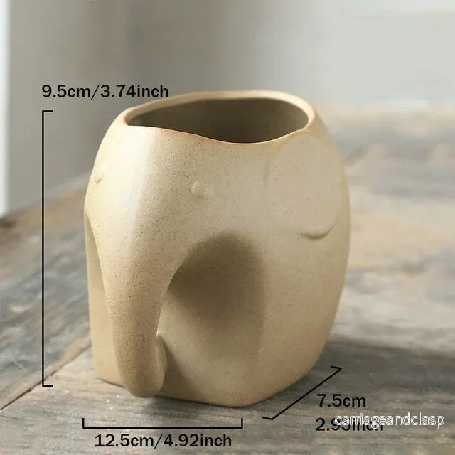 Elefant Minimal Keramisk Blomkruka | Veska