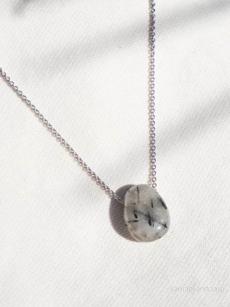 Litet halsband med turmalinkvartsdroppar - Bild 2