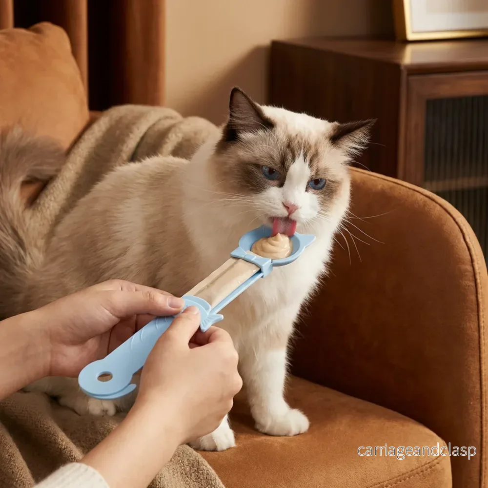 Leckerlöffel för katter – Foder- och snacksdispenser med lång handtag - Bild 2