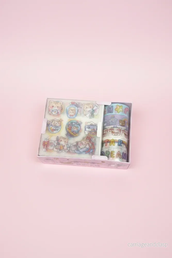 Pysselset kawaii Lila – Washitejp & stickers Pysselset kawaii Lila – Washitejp & stickers