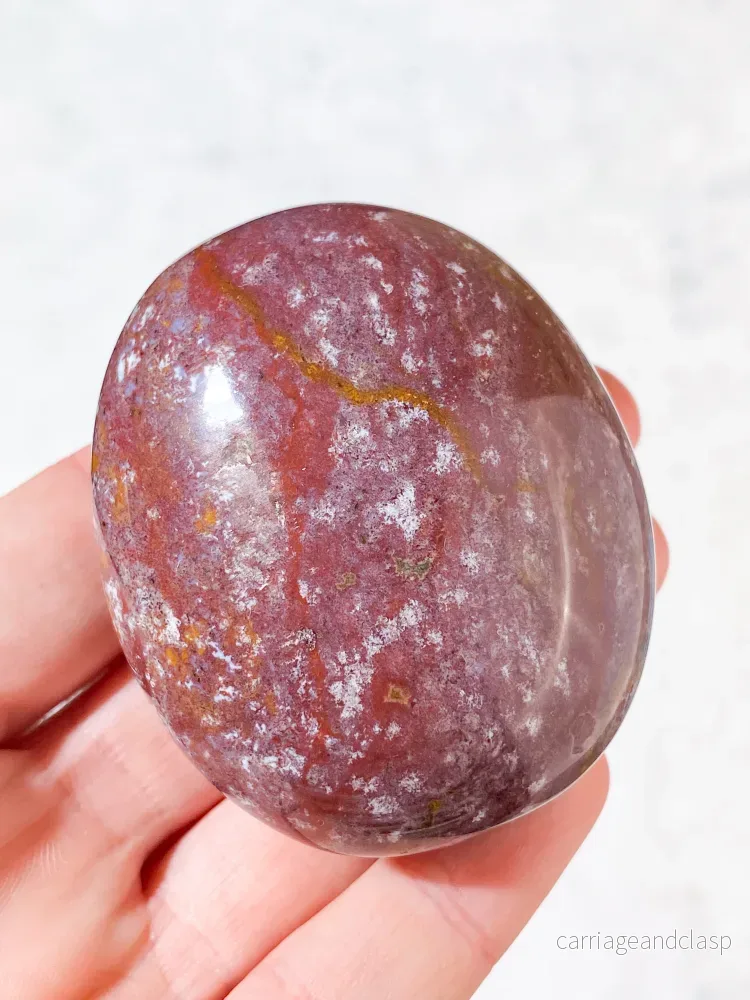 Röd Ocean Jaspis Palmstone (Nr. 7) - Bild 2