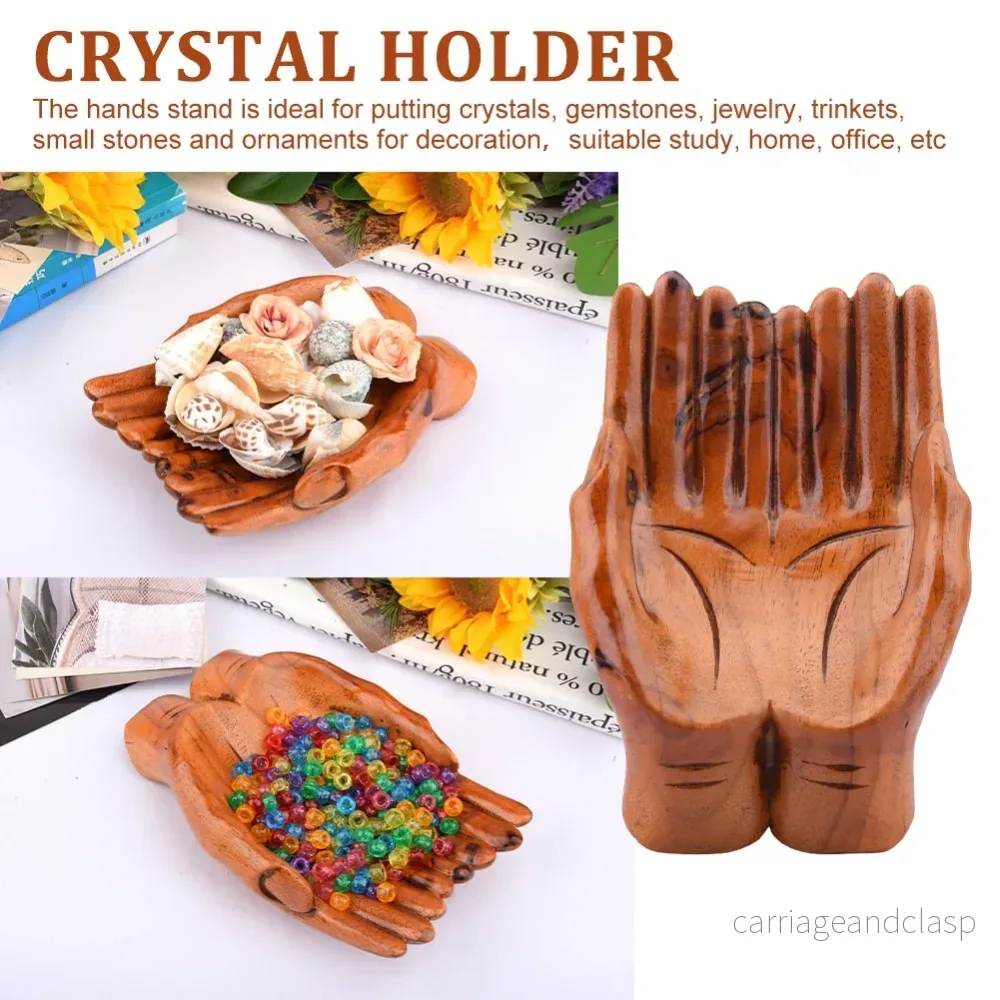 Ge Praying Wooden Carved Hands Candy Holder Heminredning | Veska