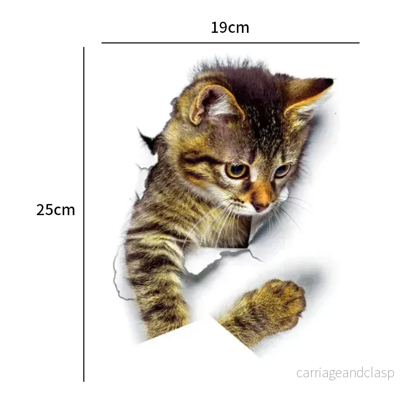 3D Toalett Skydd Katt Klistermärke | Veska 3D Toalett Skydd Katt Klistermärke | Veska