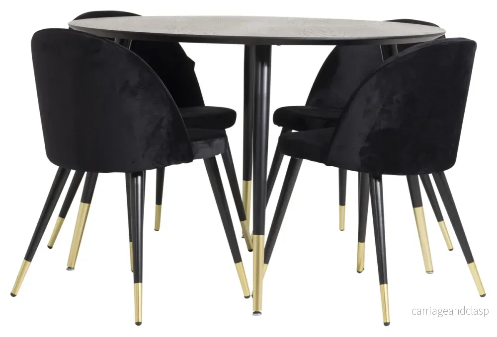 Dipp & Velvet Rund Matgrupp Svart