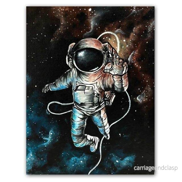 Drömmande astronaut rymdmålning på duk | Veska Drömmande astronaut rymdmålning på duk | Veska