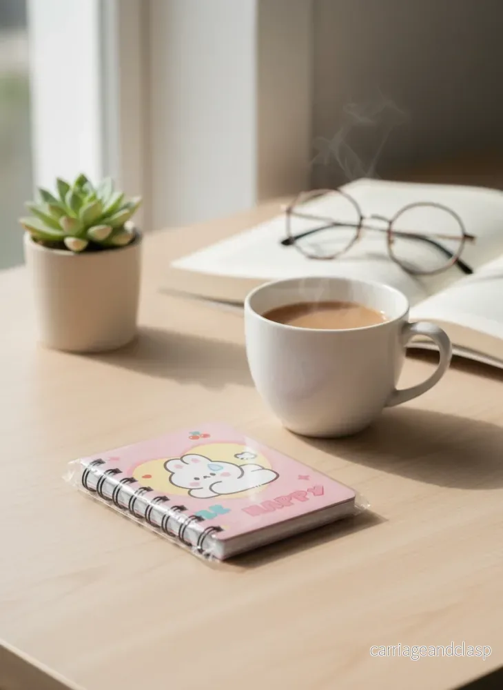 Rosa mini skrivblock - Supersöt kawaii anteckningsbok i kompakt storlek - Bild 2