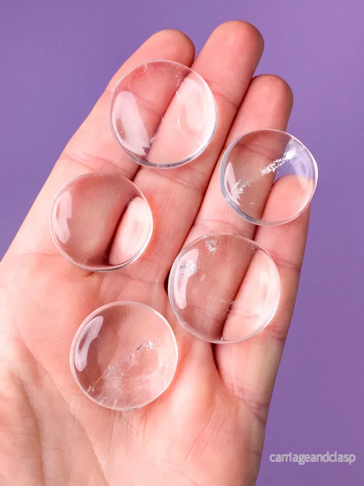 Bergkristall Mini Disc (Platpolerad Pocket Stone)