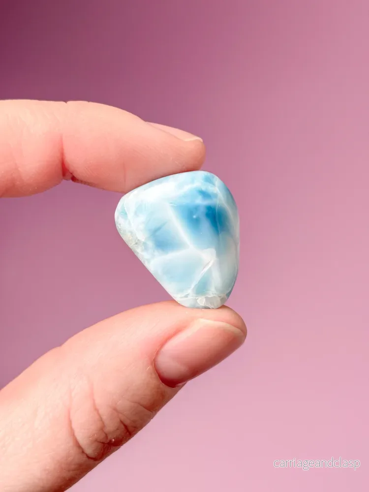 Larimar Pocket Stone Polished (nr 43) Exklusiv kvalitet