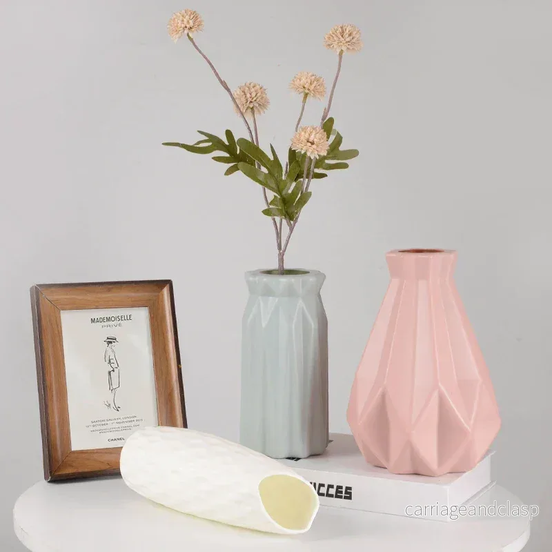 Royelux Nordic Keramisk Plast Vaso - Elegant Modern Hem och Event Dekoration | Veska - Bild 3