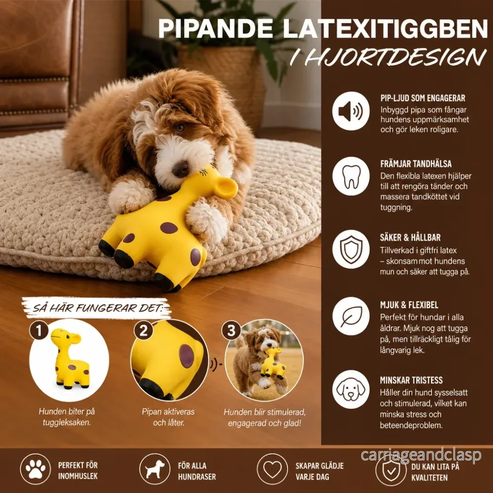 Pipande Latextuggben För Hundar I Hjortdesign - Bild 2