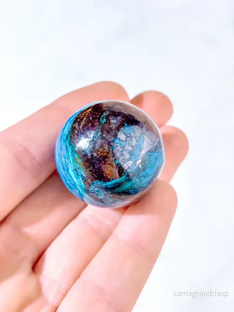 Chilensk Blå Opal Kula (Nr. 8) Sällsynt - Bild 3