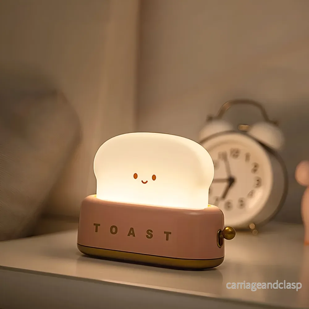 TinyToast Bordslampa – Portabel Brödrost-formad Nattlampa med Dimbar LED & USB-port | Veska - Bild 3