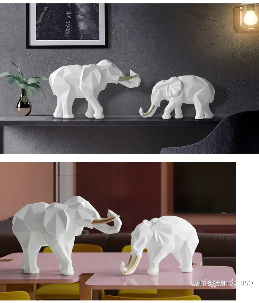 Elegant Harpiks Modern Elefant Staty | Veska - Bild 3