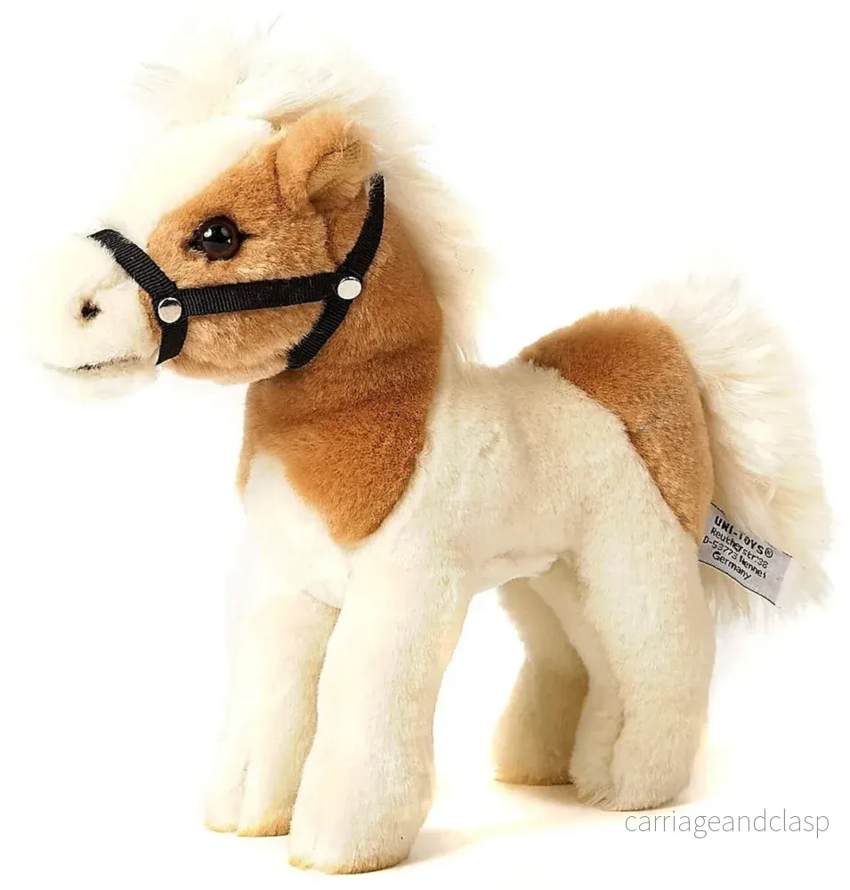 Uni Toys - Häst (stående beige-vit utan sadel) Gosedjur