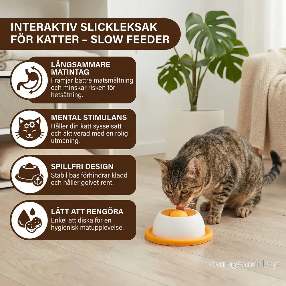 Interaktiv slickleksak med snacksbricka – Slow feeder för katter - Bild 2