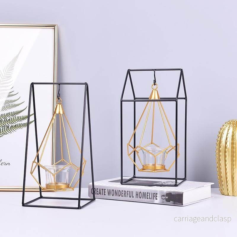Nordic Gold Geometrisk Metall Candle Holder | Veska - Bild 3
