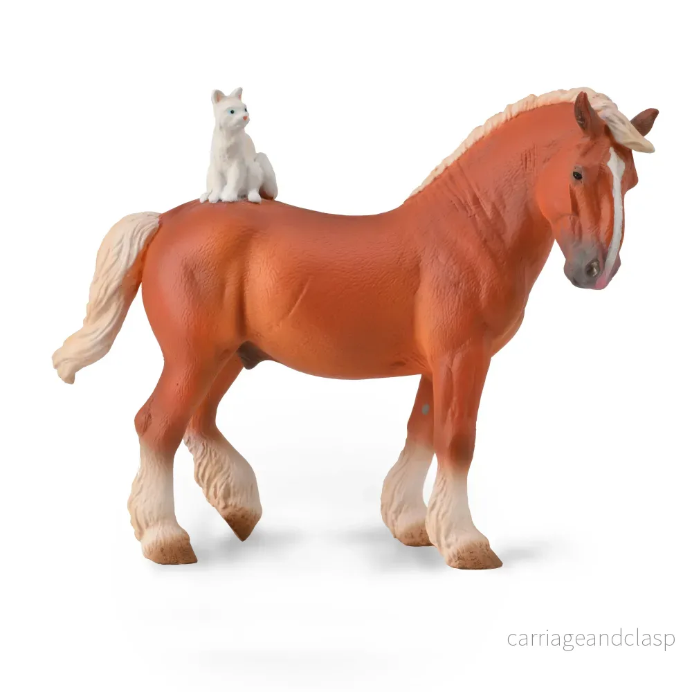 CollectA - ArbetshÀst (Draft horse) med katt - Bild 2