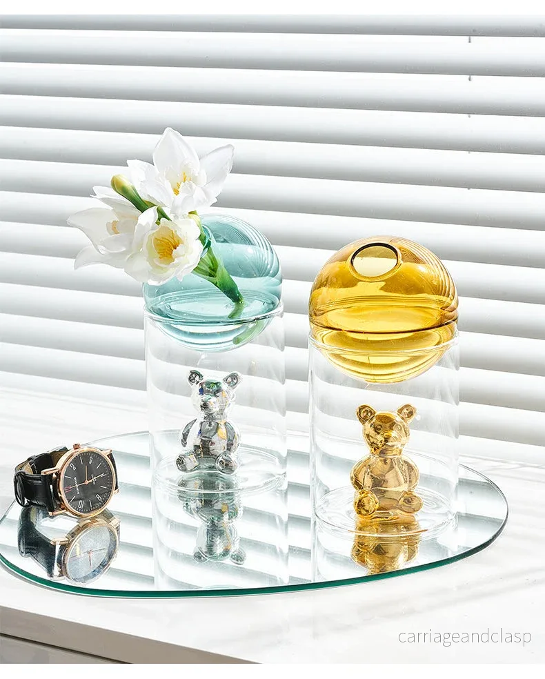 Transparent dubbelglas terrarium konstvas | Veska - Bild 2