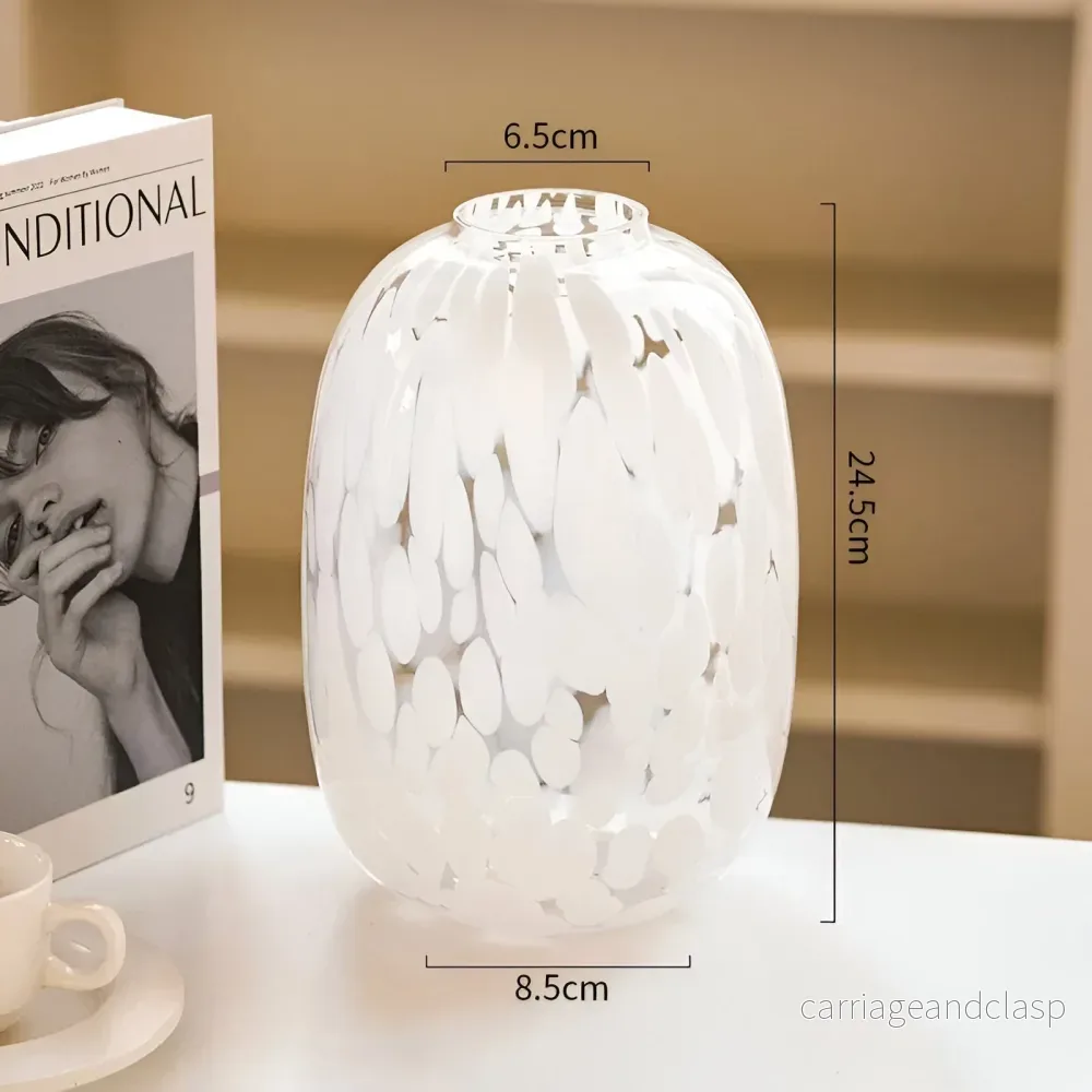 Hög Sense Marmor Effekt Glas Vasen | Veska