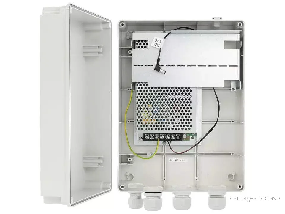 Pulsar SWSH120 ABS-skåp IP56 med 52VDC/120W strömförsörjning för PoE-switch
