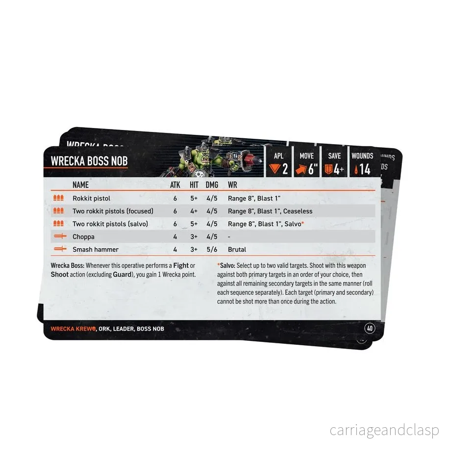 Warhammer: 40,000 - Kill Team: Wrecka Krew – Datacards - Bild 2