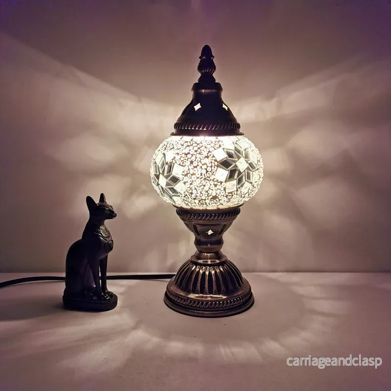 Traditionell Tiffany Oval Glass Iron 1-Ljus Bordslampa för Vardagsrummet | Veska - Bild 3