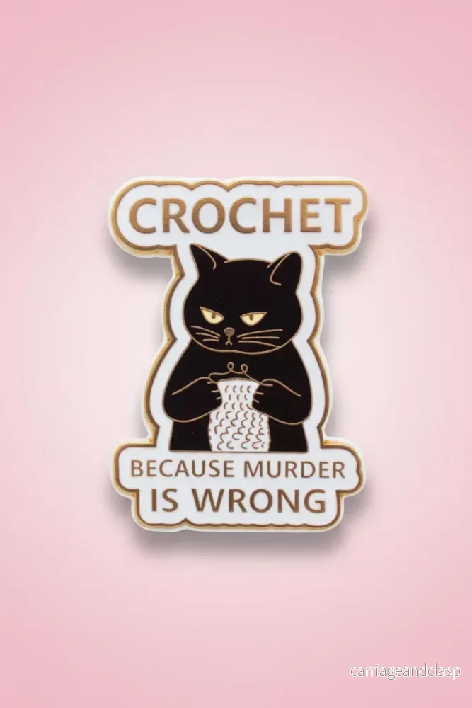 Klistermärke ”Crochet because murder is wrong” Klistermärke ”Crochet because murder is wrong”