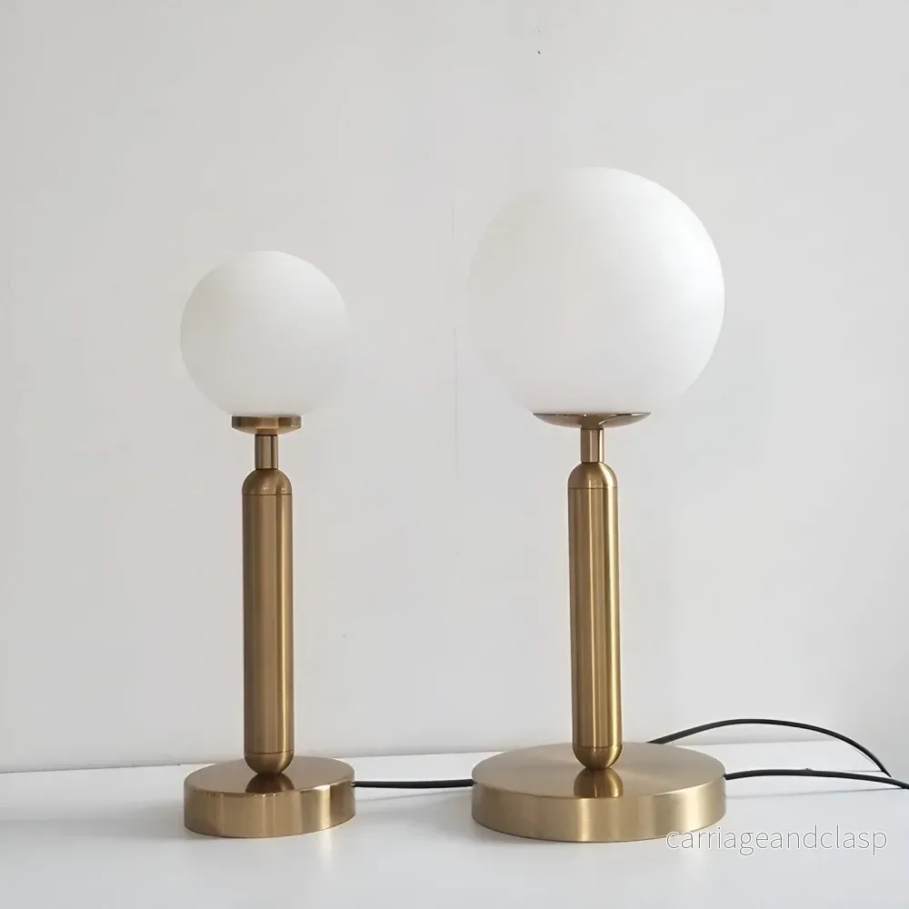 Veska | SphereShine Luxe Bordslampa av Glas & Mässing – Elegans och LED - Bild 3
