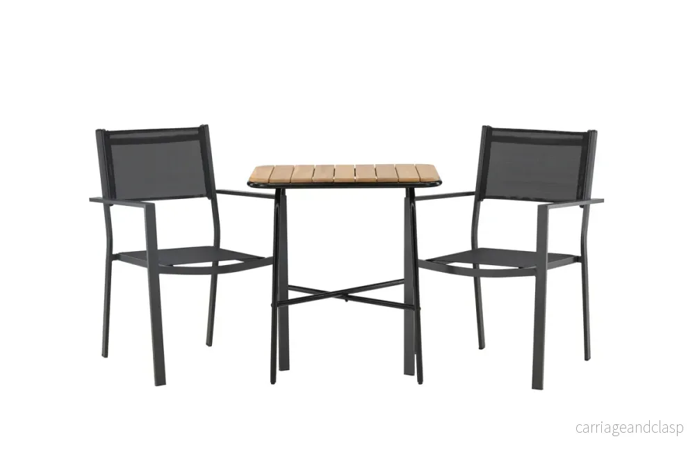 Copacabana & Holmbeck Matstolar Svart + Cafebord Natur - Bild 2